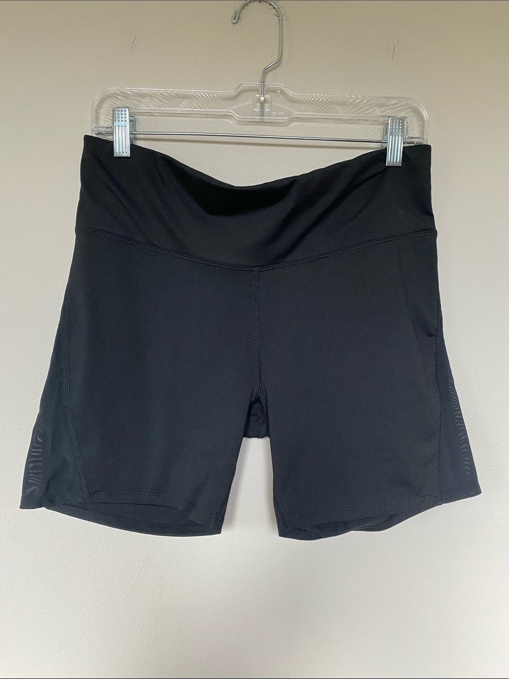 Betsey Johnson Performance Black Bike Shorts with Mesh Side Panel